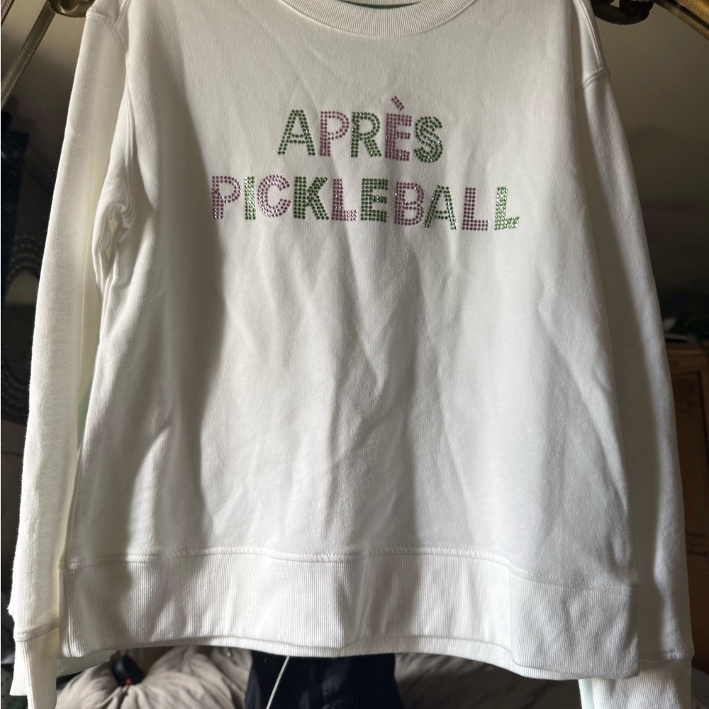 - White Après Pickleball Sweatshirt - Picture 3 of 6